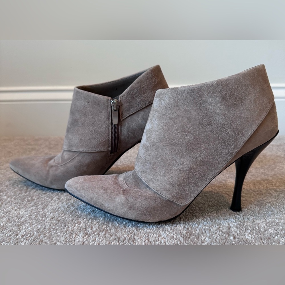 Enzo Angiolini Suede Ankle Boots - Taupe